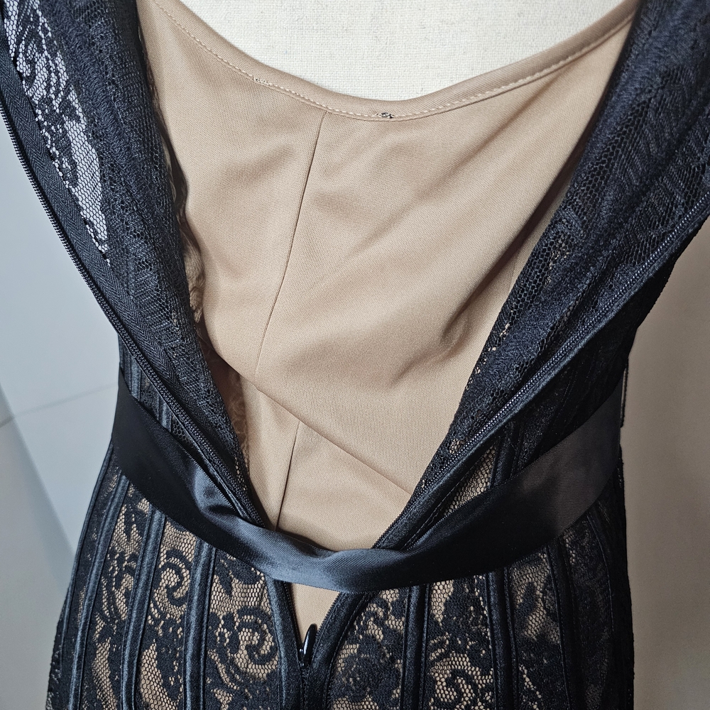 SL Fashions Black Lace Midi Dress - Picture 14 of 16